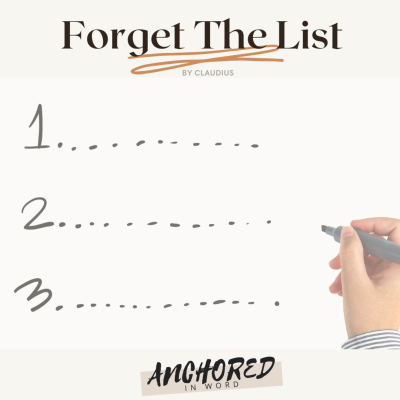 forget the list of good deeds